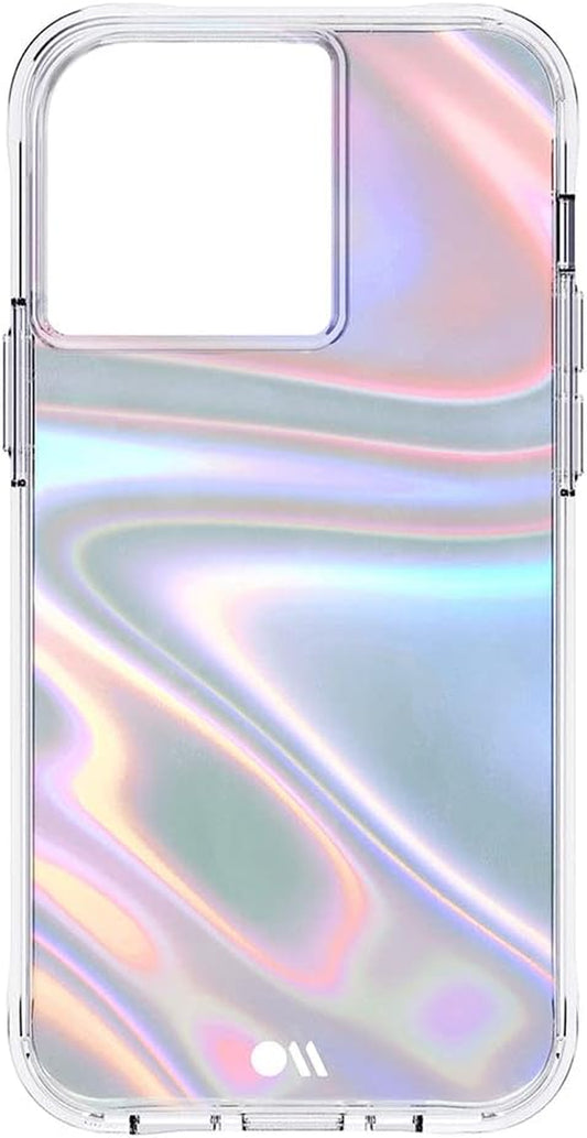 Iridescent Swirl Luxury iPhone 13 Pro Case - 10Ft Drop Protection, Wireless Charging Compatible, Anti-Scratch, Shock Absorbing, 6.1