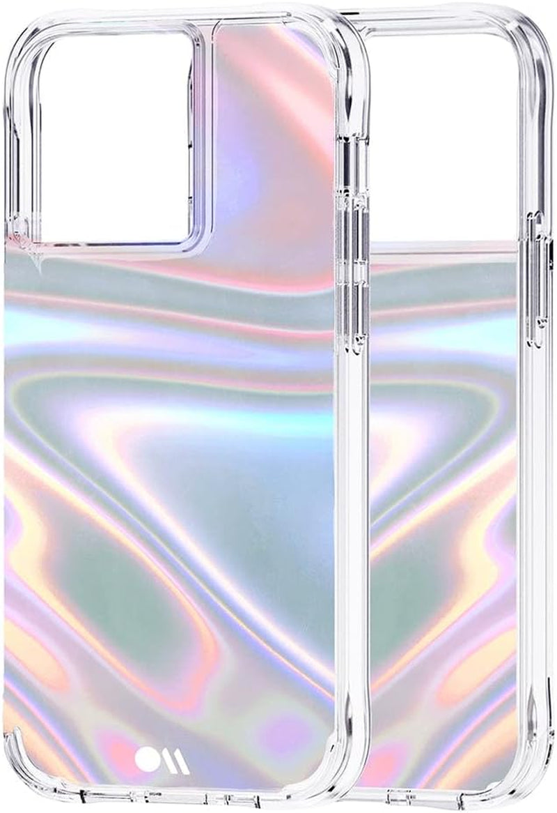 Iridescent Swirl Luxury iPhone 13 Pro Case - 10Ft Drop Protection, Wireless Charging Compatible, Anti-Scratch, Shock Absorbing, 6.1