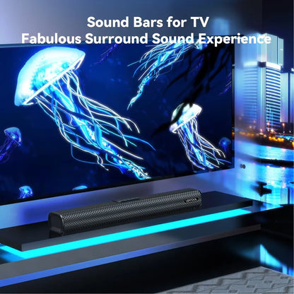 S20L 2.1 Channel Sound Bar with Built-In Subwoofer, 3D Surround Sound System for TV, 50W Home Theater Audio, HDMI ARC, Bluetooth, Optical, RCA, USB & AUX, Wall Mountable