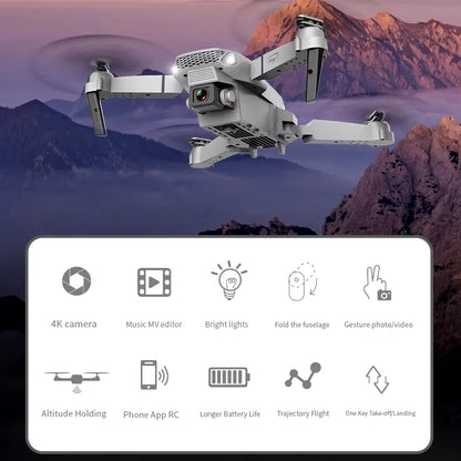 KDBFA 2024 E88 Pro WiFi FPV Drone with Wide Angle HD 4K/1080P Camera, Height Hold, Foldable Quadcopter - Ideal Gift for Enthusiasts