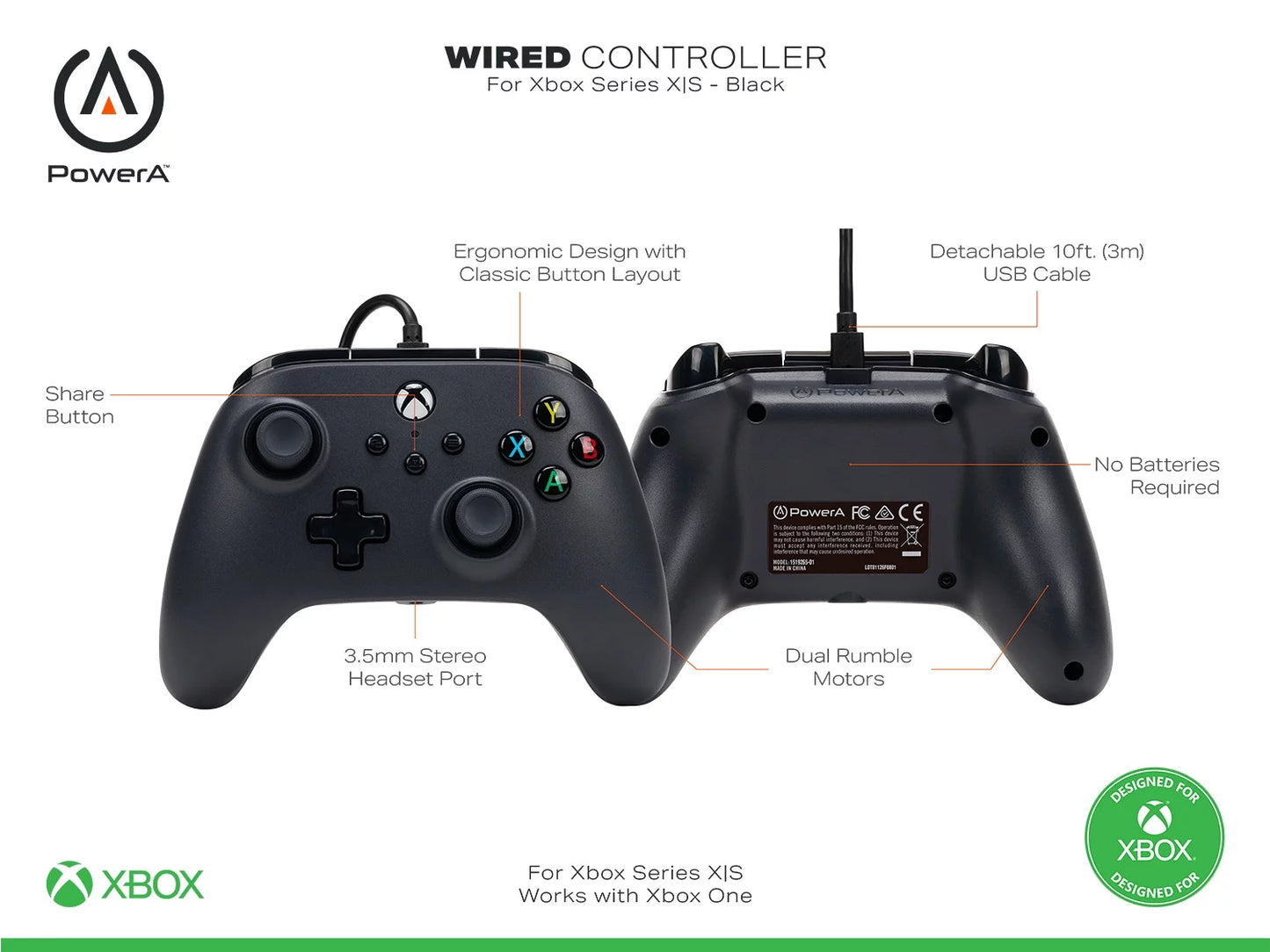 Wired Controller for Xbox Series X|S - Black Edition