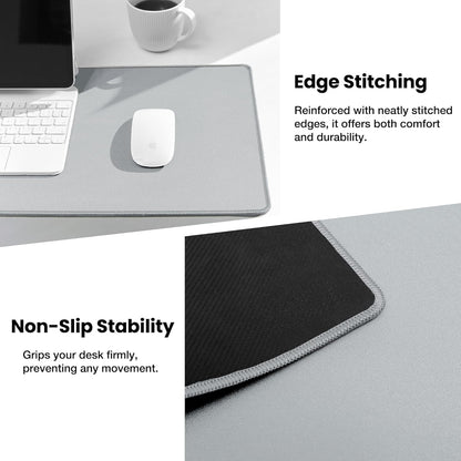 Extended Waterproof Mouse Pad with Durable Stitched Edges, Non-Slip Rubber Base, Ideal for Gaming and Office Use, Gray, 3XL (35.43" x 15.74" x 0.12")